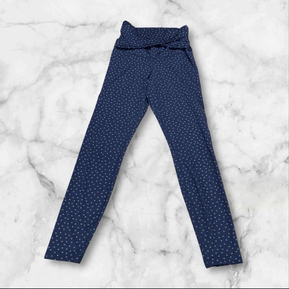Nike Women's Athletic Leggings Sz Small Yoga 24" Inseam Navy Blue Dri-Fit‎